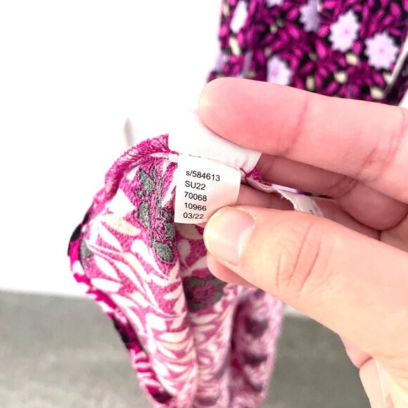 Ann Taylor Mixed Floral Midi Wrap Dress Women's Size 6 Purple Patchwork - Picture 8 of 8